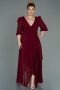 Robe Grande Taille Midi Mousseline Rouge Bordeaux ABK1083