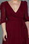 Robe Grande Taille Midi Mousseline Rouge Bordeaux ABK1083