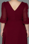 Robe Grande Taille Midi Mousseline Rouge Bordeaux ABK1083