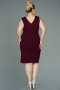 Robe de Soirée Grande Taille Midi Rouge Bordeaux ABK1752