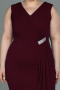 Robe de Soirée Grande Taille Midi Rouge Bordeaux ABK1752