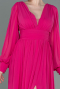 Robe De Soirée Mousseline Longue Fushia ABU1702