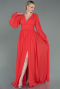 Robe De Soirée Mousseline Longue Orange ABU1702