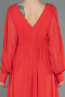 Robe De Soirée Mousseline Longue Orange ABU1702