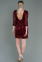 Robe De Soirée Courte Rouge Bordeaux ABK1599