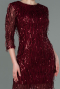 Robe De Soirée Courte Rouge Bordeaux ABK1599