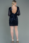 Robe De Soirée Courte Bleu Marine ABK1599