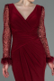 Robe De Soirée Longue Rouge Bordeaux ABU3008