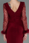 Robe De Soirée Longue Rouge Bordeaux ABU3008