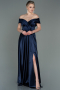 Robe de Soirée Longue Bleu Marine ABU3157