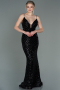 Robe Queue de Poisson Longue Noir ABU892