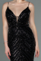 Robe Queue de Poisson Longue Noir ABU892