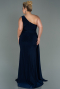 Robe Grande Taille Longue Bleu Marine ABU3132