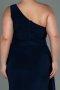 Robe Grande Taille Longue Bleu Marine ABU3132