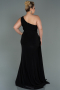 Robe Grande Taille Longue Noir ABU3132