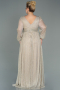 Robe de Soirée Grande Taille Longue Beige ABU3154