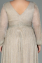 Robe de Soirée Grande Taille Longue Beige ABU3154