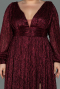 Robe de Soirée Grande Taille Longue Rouge Bordeaux ABU3154