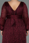 Robe de Soirée Grande Taille Longue Rouge Bordeaux ABU3154