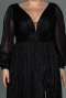 Robe de Soirée Grande Taille Longue Noir ABU3154