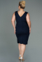 Robe de Soirée Grande Taille Midi Bleu Marine ABK1752