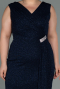 Robe de Soirée Grande Taille Midi Bleu Marine ABK1752