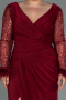 Robe De Soirée Grande Taille Longue Rouge Bordeaux ABU2976
