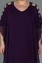 Robe De Soirée Grande Taille Mousseline Violet Foncé ABT080