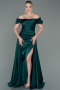 Robe De Soirée Satin Longue Émeraude ABU2903