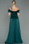 Robe De Soirée Satin Longue Émeraude ABU2903