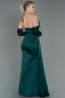 Robe de Soirée Longue Satin Émeraude ABU3175