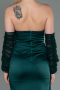 Robe de Soirée Longue Satin Émeraude ABU3175