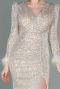 Robe Queue de Poisson Longue Squameuse Beige ABU3177