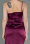 Robe De Fiançaille Satin Longue Couleur Cerise ABU3088