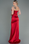 Robe de Soirée Longue Satin Rouge ABU3198