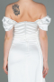 Robe de Fiançaille Satin Longue Blanc ABU1606
