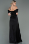 Robe De Fiançaille Satin Longue Noir ABU1606