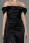 Robe De Fiançaille Satin Longue Noir ABU1606