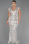 Robe De Soirée Longue Beige ABU1044