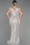 Robe De Soirée Longue Beige ABU1044