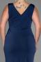 Robe Grande Taille Longue Bleu Marine ABU2931