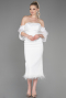 Robe de Cérémonie Midi Blanc ABK1796