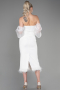 Robe de Cérémonie Midi Blanc ABK1796