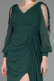 Robe de Soirée Longue Mousseline Émeraude ABU3220