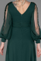 Robe de Soirée Longue Mousseline Émeraude ABU3220