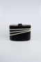 Sac de Soirée Luxe Plâtre Noir-Argent SH822