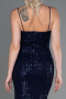 Tenue de Soirée Longue Squameuse Bleu Marine ABU3246