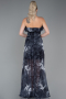 Robe De Soirée Longue Noir-Anthracite ABU3086