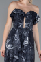 Robe De Soirée Longue Noir-Anthracite ABU3086