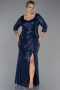 Robe Grande Taille Longue Squameuse Bleu Marine ABU3258